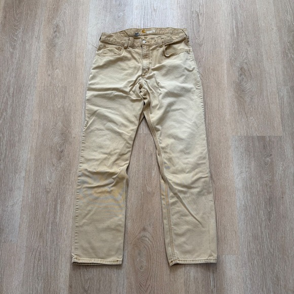 Carhartt Other - Carhartt 102517-918 Relaxed Fit Canvas Work Pants Mens 34x32 Tan Rugged Utility